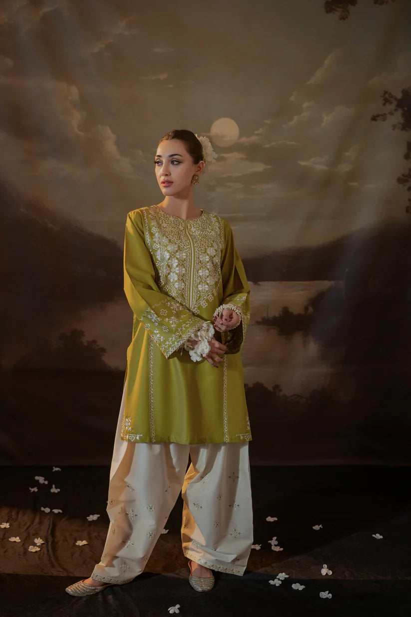 URGE-2PC SEQUIN LAWN EMBROIDERED SHIRT WITH SEQUIN LAWN EMBROIDERED TROUSER-ADR-3481
