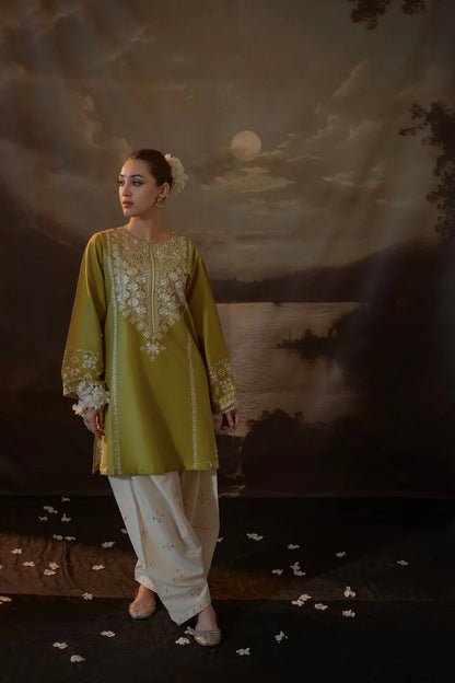 URGE-2PC SEQUIN LAWN EMBROIDERED SHIRT WITH SEQUIN LAWN EMBROIDERED TROUSER-ADR-3481