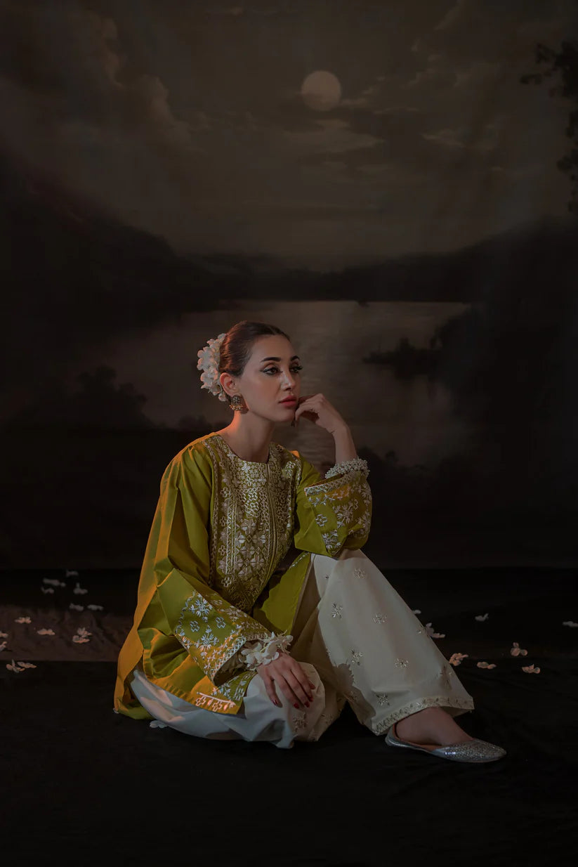 URGE-2PC SEQUIN LAWN EMBROIDERED SHIRT WITH SEQUIN LAWN EMBROIDERED TROUSER-ADR-3481