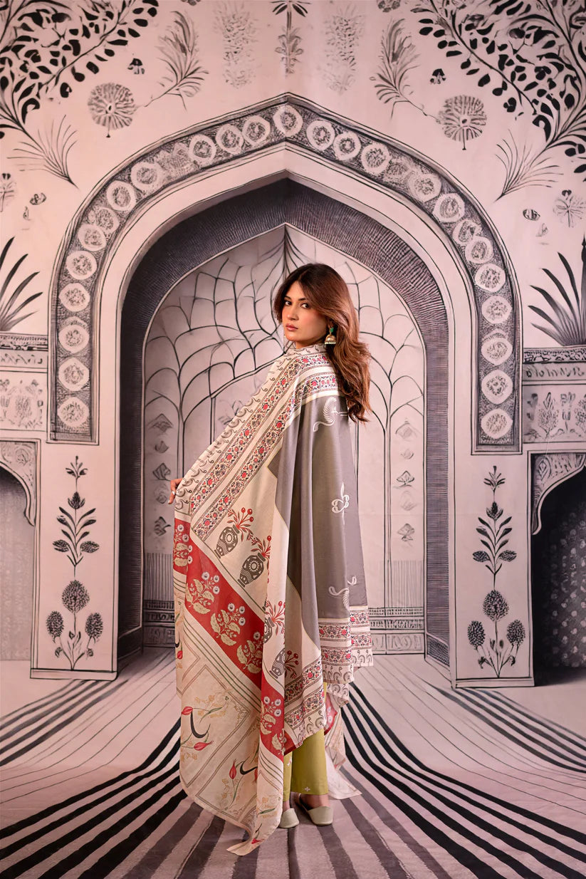 URGE - 3PC LAWN EMBROIDERED SHIRT WITH MONARK PRINTED DUPATTA AND EMB TROUSER - ADR-3788