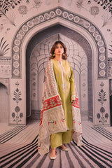 URGE - 3PC LAWN EMBROIDERED SHIRT WITH MONARK PRINTED DUPATTA AND EMB TROUSER - ADR-3788