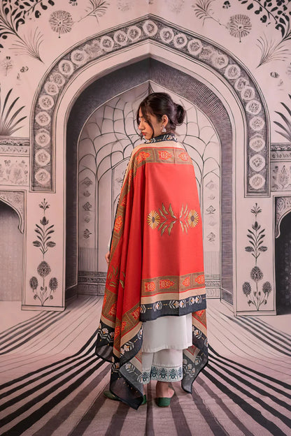 URGE - 3PC LAWN EMBROIDERED SHIRT WITH MONARK PRINTED DUPATTA AND EMB TROUSER -ADR-3758