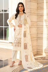 ADORE-3PC DHANAK EMBROIDERED SHIRT WITH DHANAK HEAVY CUTWORK EMBROIDERED SHAWL -1523