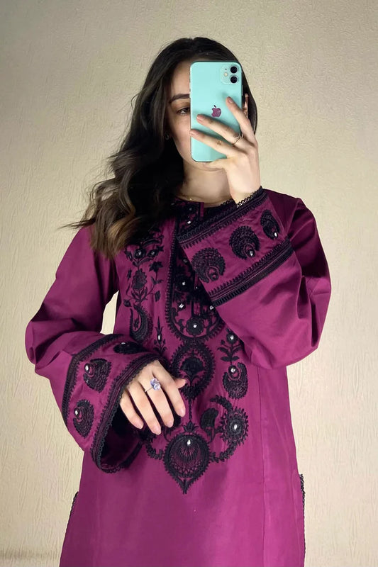 ADORE-3PC DHANAK EMBROIDERED SHIRT WITH CHIFFON DUPATTA AND EMB TROUSER ADR-4168