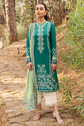 ZAHA- 3PC LAWN HEAVY EMBROIDERED SHIRT WITH ORGANZA EMBROIDERY DUPATTA-ADR-2766-Z