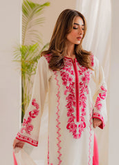 VINTAGE-3PC LAWN EMBROIDERED SHIRT WITH CHIFFON TYE&DYE DUPATTA AND TROUSER-ADR-4655
