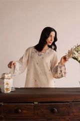 BATIK-2PIECE DHANAK EMBROIDERED SHIRT WITH DHANAK EMB SLEEVES-ADR-15024