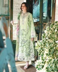 MUSHQ-3PC LAWN EMBROIDERED SHIRT WITH SILK PRINTED DUPATTA AND TROUSER-ADR-4908