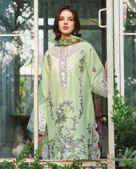 MUSHQ-3PC LAWN EMBROIDERED SHIRT WITH SILK PRINTED DUPATTA AND TROUSER-ADR-4908