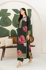 LULUSAR-3PC-SHAMOZE SILK PRINTED EMB SHIRT WITH SILK PRINTED DUPATTA AND SILK TROUSER-ADR-9013