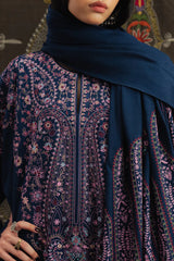 ZARA SHAHJAHAN-3PC DHANAK EMBROIDERED SHIRT WITH DHANAK EMBROIDERED SHAWL AND TROUSER-ADR-4409