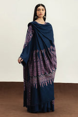 ZARA SHAHJAHAN-3PC DHANAK EMBROIDERED SHIRT WITH DHANAK EMBROIDERED SHAWL AND TROUSER-ADR-4409