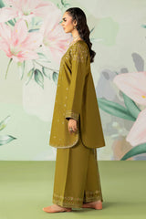 ETHNC-3PC DHANAK SEQUIN EMBROIDERED SHIRT WITH COTTON NET EMBROIDERED DUPATTA AND TROUSER-ADR-4194