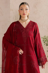 NUREH-3PC DHANAK EMBROIDERED SHIRT WITH DHANAK EMBROIDERED SHAWL AND TROUSER-ADR-5305