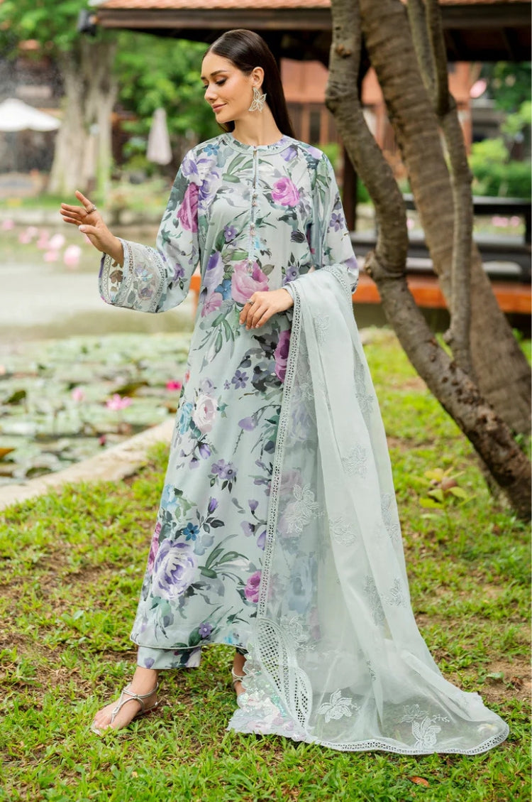 BAROQUE-3PC LAWN DIGITAL PRINTED SHIRT WITH ORGANZA EMB DUPATTA AND PRINTED TROUSER-ADR-010