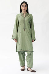 ZARA SHAH JAHAN-2PC DHANAK EMBROIDERED SHIRT WITH DHANAK EMBROIDRED SLEEVES-ADR-143