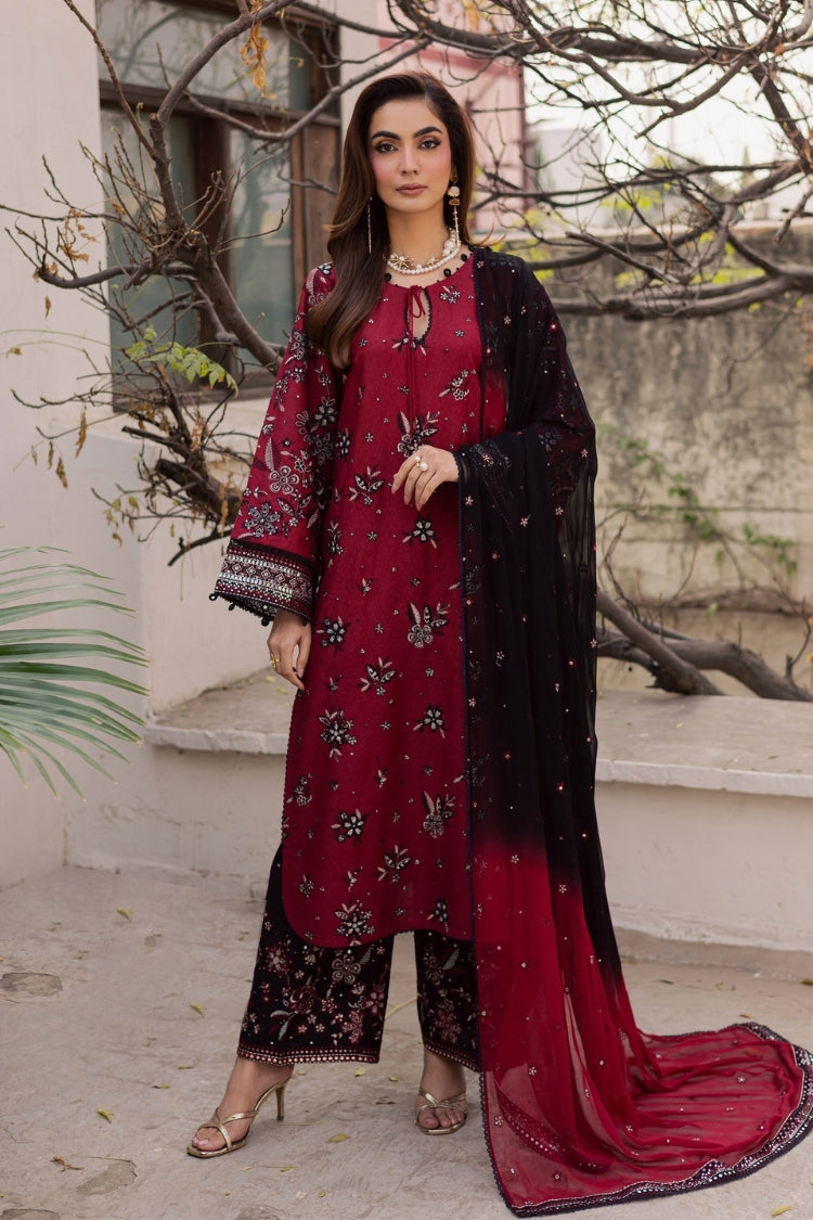 BATIK-3PC LAWN EMBROIDERED SHIRT WITH CHIFFON EMBROIDERED TYE&DYED DUPATTA AND EMB TROUSER-ADR-4753