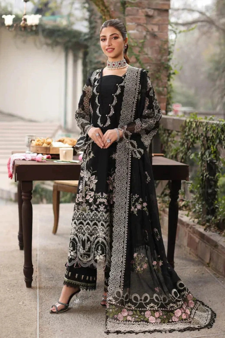 ASIM JOFA-3PC DHANAK EMBROIDERED SHIRT WITH CHIFFON EMBROIDERED DUPATTA AND TROUSER -ADR-5050