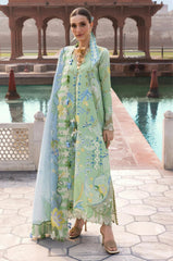 CRIMSON-3PC LAWN DIGITAL PRINTED EMB SHIRT WITH SILK PRINTED DUPATTA AND PRINTED TROUSER-ADR-024
