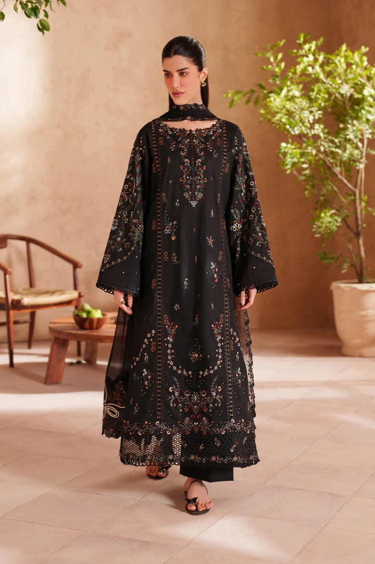 IZNIK-3PC DHANAK EMBROIDERED SHIRT WITH CHIFFON EMBROIDERED DUPATTA AND TROUSER-ADR-5071