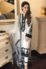 MAHEEN GHANI-3PC DHANAK EMBROIDERED WITH ORGANZA EMBROIDERED DUPPATTA-ADR-3137