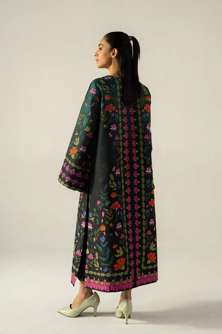AFROZEH-2PC SHAMOZE SILK PRINTED SHIRT WITH SHAMOZE SILK PRINTED TROUSER-ADR-