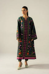 AFROZEH-2PC SHAMOZE SILK PRINTED SHIRT WITH SHAMOZE SILK PRINTED TROUSER-ADR-