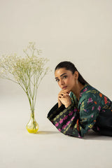 AFROZEH-2PC SHAMOZE SILK PRINTED SHIRT WITH SHAMOZE SILK PRINTED TROUSER-ADR-