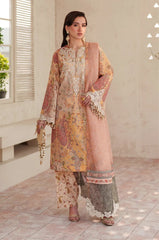 BAROQUE-3PC LAWN DIGITAL PRINTED EMB SHIRT WITH SILK PRINTED EMB DUPATTA AND PRINTED TROUSER-ADR-014