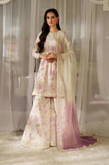 IZNIK-3PC LAWN DIGITAL PRINTED EMB SHIRT WITH SILK TYE&DYE EMB DUPATTA AND PRINTED TROUSER-ADR-027
