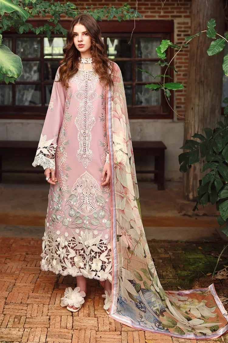 MUSHQ-3PC DHANAK EMBROIDERED SHIRT WITH WOOL PRINTED SHAWL AND TROUSER-ADR-5081