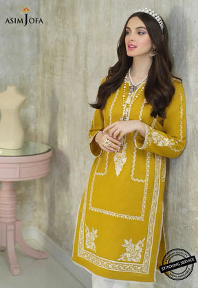 ASIM JOFA- 3PC LAWN EMBROIDERED WITH MONARK PRINT DUPATTA- ADR-3522