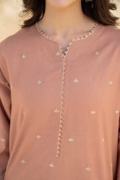 JAZMIN-2PC DHANAK EMBROIDERED SHIRT WITH DHANAK EMBROIDRED TROUSER-ADR-117
