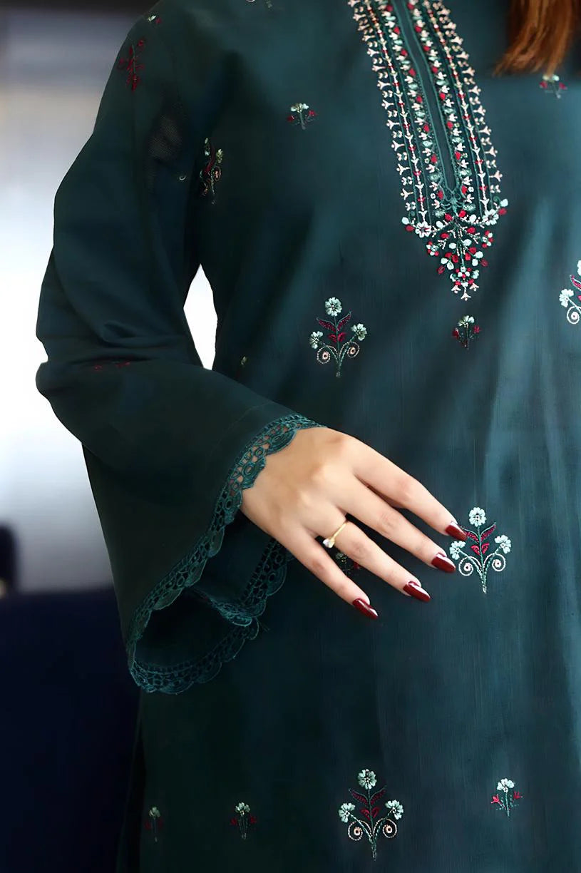 ADORE-3PC KHADDAR CUTWORK EMBROIDERED SHIRT WITH KASHMIRI JACQUARD WOOL SHAWL-ADR-1511