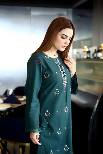 ADORE-3PC KHADDAR CUTWORK EMBROIDERED SHIRT WITH KASHMIRI JACQUARD WOOL SHAWL-ADR-1511
