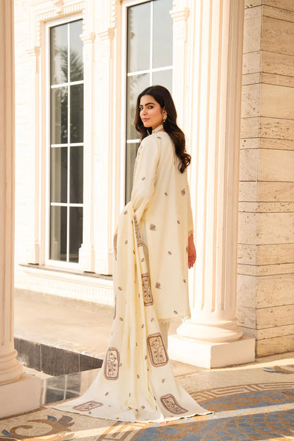 ADORE-3PC DHANAK EMBROIDERED SHIRT WITH DHANAK HEAVY CUTWORK EMBROIDERED SHAWL -1523
