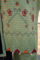 ADORE-3PC KHADDAR EMBROIDERED SHIRT WITH VELVET EMBROIDERED READY TO WEAR SHAWL-1525