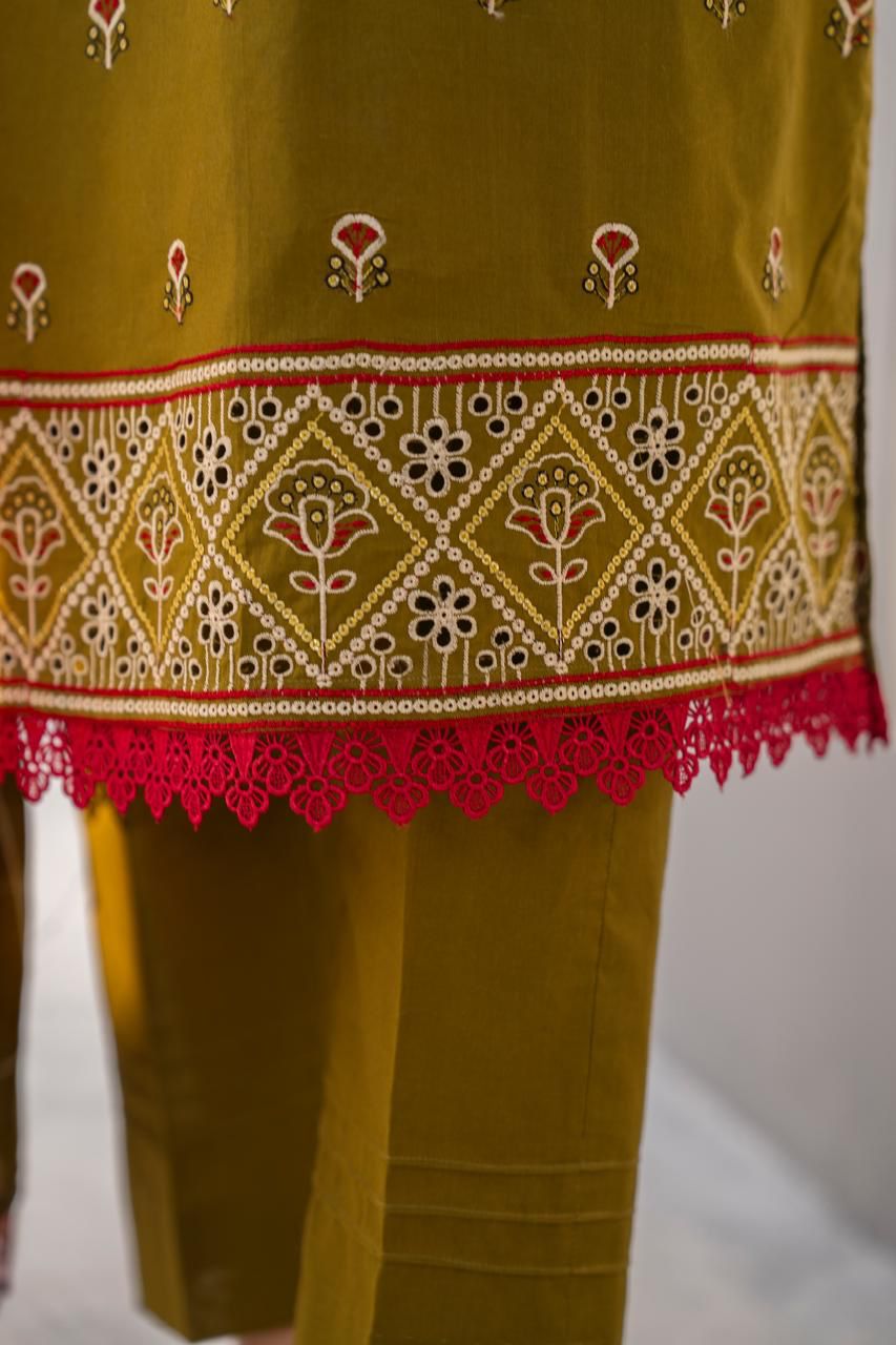 ADORE-3PC LAWN EMBROIDERED SHIRT WITH LAWN EMBROIDERED READY TO WEAR DUPATTA-ADR-G01