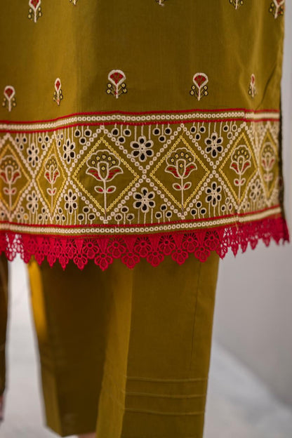 ADORE-3PC LAWN EMBROIDERED SHIRT WITH LAWN EMBROIDERED READY TO WEAR DUPATTA-ADR-G01