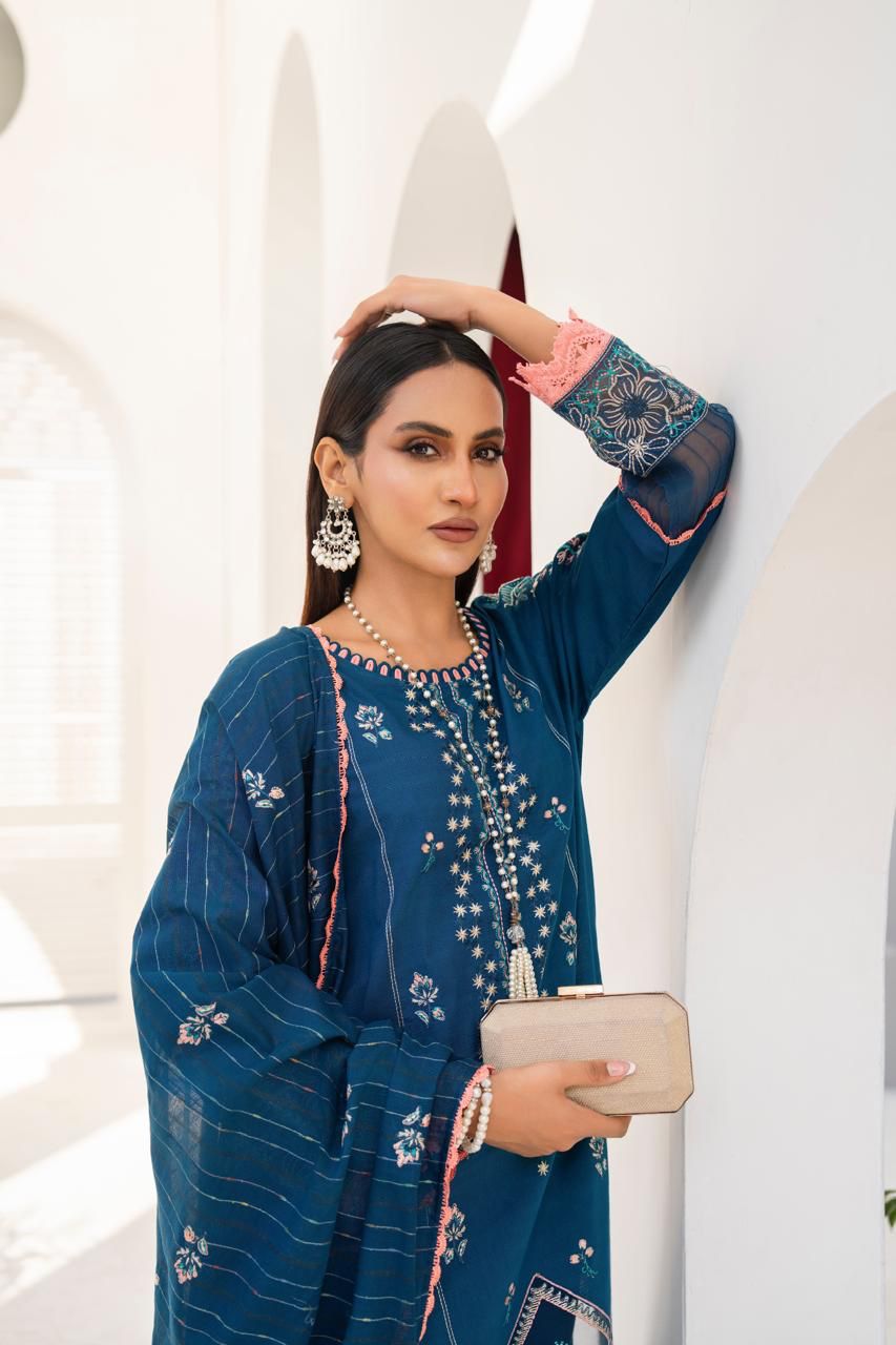 ADORE-3PC LAWN EMBROIDERED SHIRT WITH LAWN EMBROIDERED READY TO WEAR DUPATTA-04