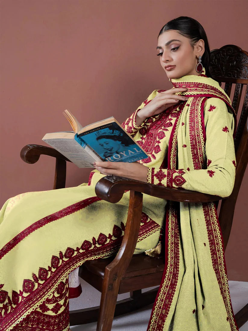 ASIM JOFA-3PC LAWN EMBROIDERED SHIRT WITH LAWN EMBROIDERED DUPATTA AND LAWN TROUSER-ADR-3563 A