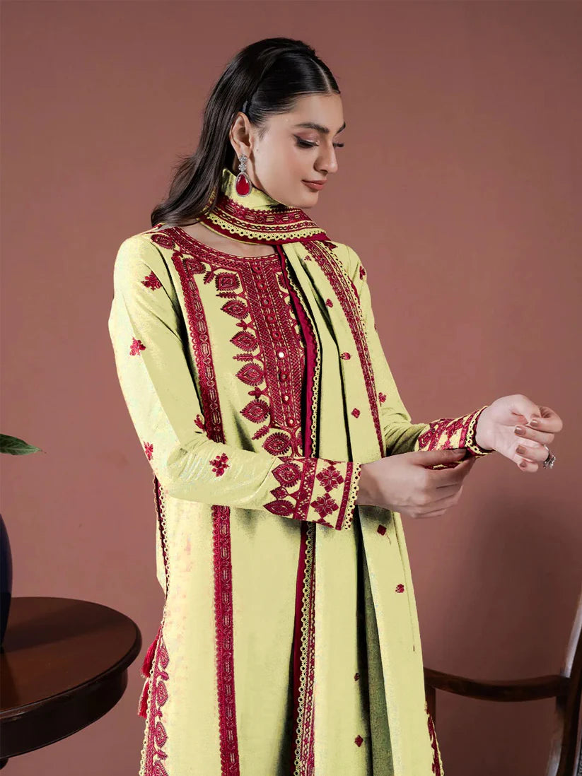 ASIM JOFA-3PC LAWN EMBROIDERED SHIRT WITH LAWN EMBROIDERED DUPATTA AND LAWN TROUSER-ADR-3563 A