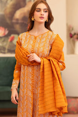 MIRAKHI - 3PC LAWN CHIKENKAARI EMBROIDERED SHIRT WITH LAWN TUBE SLUB DUPATTA AND TROUSER-ADR-