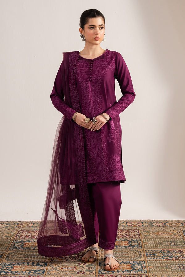 MARYAM & MARIA-3PC LAWN EMBROIDERED SHIRT WITH ORGANZA EMBROIDERED DUPATTA & TROUSER-ADR-3791