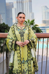 ADORE-3PC KARANDI PRINTED EMBROIDERED SHIRT WITH KARANDI PRINTED EMB SHAWL & PRINTED TROUSER-ADR-