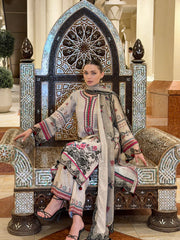 ADORE-3PC KARANDI PRINTED EMBROIDERED SHIRT WITH KARANDI PRINTED EMB SHAWL & PRINTED TROUSER-ADR-