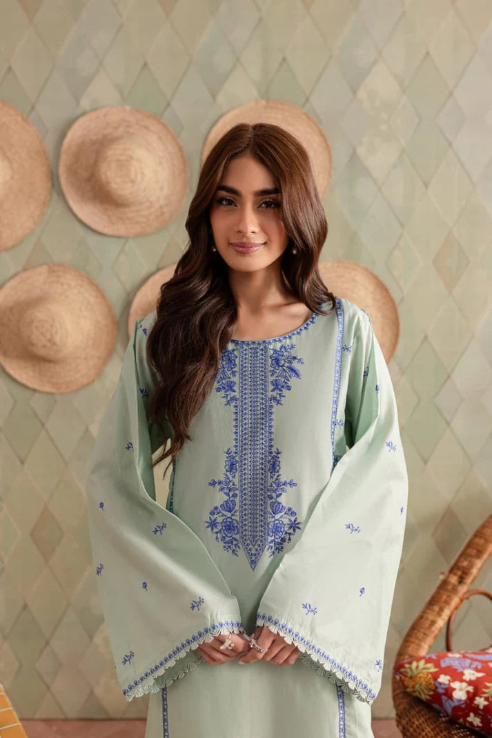 JAZMIN-2PC DHANAK EMBROIDRED SHIRT WITH AND TROUSER-ADR-3282