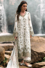 IMAGE-3PC LAWN EMBROIDERED SHIRT WITH MONARK PRINT DUPATTA & LAWN TROUSER-ADR-3597