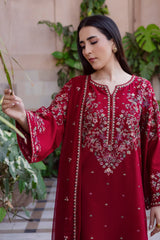 BATIK-3PC DHANAK EMBROIDERED SHIRT WITH CHIFFON EMBROIDERED DUPATTA AND TROUSER-ADR-5019