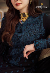 ASIM JOFA- 3PC DHANAK EMBROIDERED SHIRT WITH BAMBER DHANAK EMBROIDERED SHAWL & TROUSER-ADR-4078